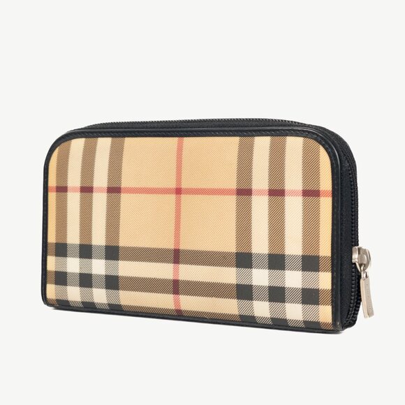 Burberry House-Check Leather-Trim Long Zip Wallet - Picture 3 of 9